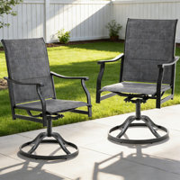 Outdoor Padded Textilene Swivel Dining Armchair by Winston Porter