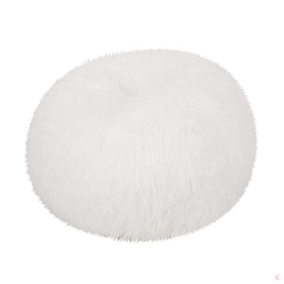 Mandana 3 Foot Rounded Faux Fur Bean Bag, White by Latitude Run