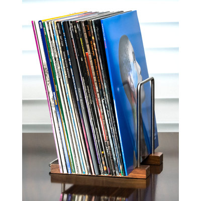 35 Lp Solid Walnut Wood Record Holder For Albums by Ebern Designs