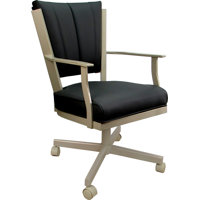 Leather Dining Caster Chair Swivel Tilt by Red Barrel Studio