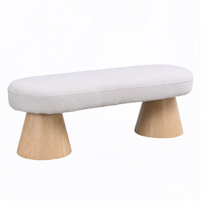Canaan Fabric Upholstered Dining Bench With Metal Legs by Ivy Bronx