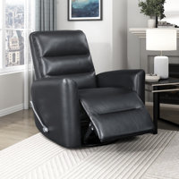 Wilner 35" Modern & Contemporary Glider Breathable Swivel Faux Leather Reclining Chair with 360° Swivel & Gentle Gliding by Ebern Designs