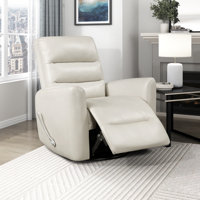 Wilner 35" Modern & Contemporary Glider Breathable Swivel Faux Leather Reclining Chair with 360° Swivel & Gentle Gliding by Ebern Designs