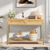 Retro Console Table With Two Drawers And Metal Frame by Mercer41