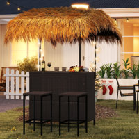 3-piece Tiki Bar Set With Thatched Roof by Latitude Run