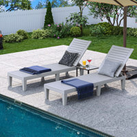 Alizay 74" Long Outdoor Resin Reclining Chaise Lounge