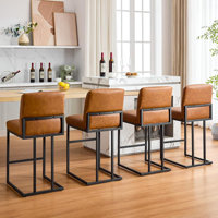 24" Bar Stools, Counter Height Bar Stools with Back by 17 Stories