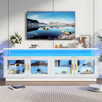 71" High Gloss TV Stand with Power Outlet and LED Light for TVs up to 80" by Wrought Studio
