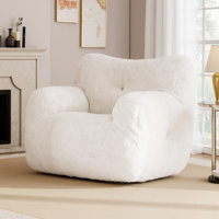 Medium Teddy Fabric Bean Bag Chair by Trule