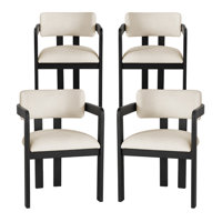 Solid Wood Upholstered Dining Armchair by Hokku Designs