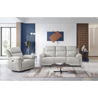 Upholstered Power Reclining Living Room 2-piece Sofa Set(1 Recliner Sofa And 1 Recliner Single Chair) by Red Barrel Studio