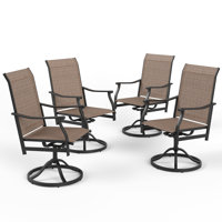 High Back Swivel Patio Dining Armchair by Lark Manor