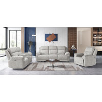 3-piece Upholstered Power Reclining Living Room Sofa (set Of 3)