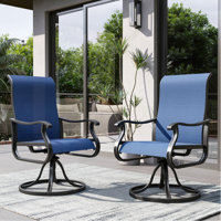 Swivel Patio Dining Armchair (Set of 2) by 17 Stories