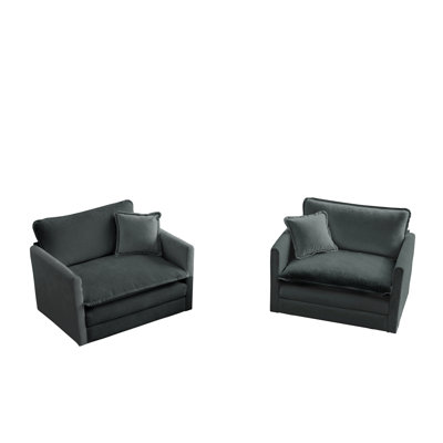Chenille Accent Chairs with Toss Pillows by Latitude Run