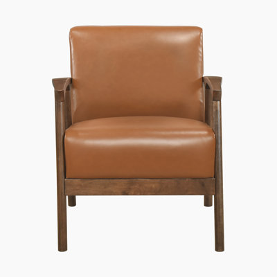 Cranbury 27.5" Square Arms Faux Leather Chair by George Oliver