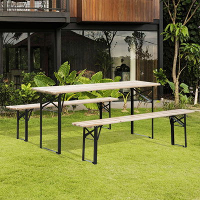 Outdoor Portable Picnic Table And Bench Set by Latitude Run