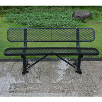 Outdoor Steel Bench With Backrest by Hokku Designs