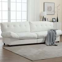 Cloud Couch Sofa, Teddy Velvet Fabric with Button Tufting by Latitude Run