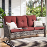 Wendye 3-Seat Outdoor Durable Sofa With Olefin Cushions, All-Weather PE Wicker by Winston Porter