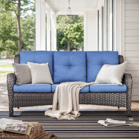 Wendye 3-Seat Outdoor Durable Sofa With Olefin Cushions, All-Weather PE Wicker by Winston Porter