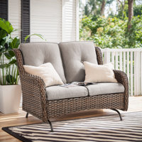 Wendye 2 Seat Stylish Patio Loveseat Glider Sofa With Water-Resistant Olefin Cushions by Winston Porter