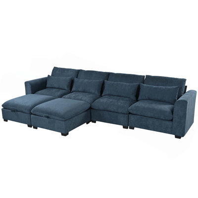 6-Piece Upholstered Modular Sectional Sofa Cloud Couch by Latitude Run
