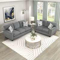 Taelyn Modern & Contemporary Chenille Living Room Set with High-Density Foam over Pocket Coils Comfort & Modern Square Arm Design by Winston Porter