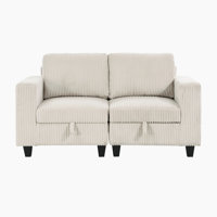 Pankova 64" Modern & Contemporary Corduroy Loveseat with Integrated USB Charging Port and Storage Pouches, Hidden Storage Beneath the Seat by Ebern Designs
