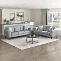 Mariah Modern & Contemporary Chenille 2-Piece Living Room Set with Reversible Cushions with Removable Covers & Matching Pillows included