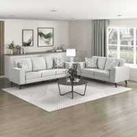 Mariah Modern & Contemporary Chenille 2-Piece Living Room Set with Reversible Cushions with Removable Covers & Matching Pillows included by George Oliver