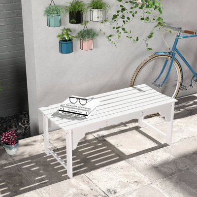 Outdoor Park Bench With Slatted Seat For Conservatory, Garden by Winston Porter