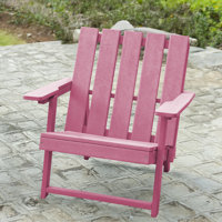 Shoreline Fully Assembled All-Weather HDPE Outdoor Folding Modern Adirondack Chair by Highland Dunes