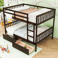 Rubber Wood Bunk Bed With Two Drawers by Harriet Bee