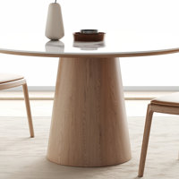Modern Round Solid Wood Dining Table by Orren Ellis