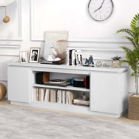 Tv Stand For Tvs Up To 80" With 3 Adjustable Shelves Used For Electric Fireplace by Latitude Run