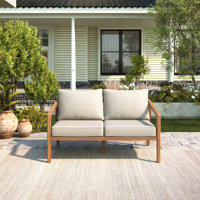 Craig Outdoor Acacia Wood Loveseat by George Oliver