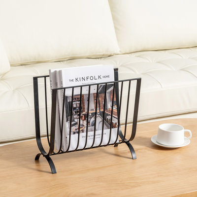 Metal Black Standing Magazine Rack by Latitude Run
