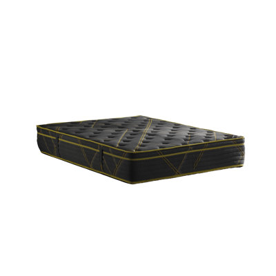 13” Luxury Black vMustard Eurotop Mattress – Inspired by the Roman Empire – Medium-Firm Hybrid Comfort – Made in NJ – Premium Quilted Cover - Fibergla by Alwyn Home