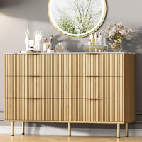 Fluted Wood Dresser 7 Drawers Dresser by Mercer41