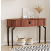 Console Table With Storage,wood Sofa Console Table With Sliding Door by Wrought Studio