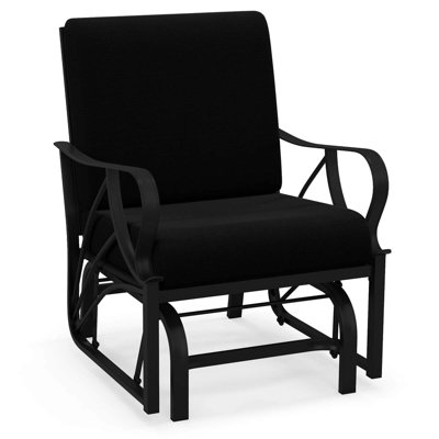 Patio Rocking Chair With Cushion Heavy-duty Metal Frame Smooth Glider Outdoor by 17 Stories