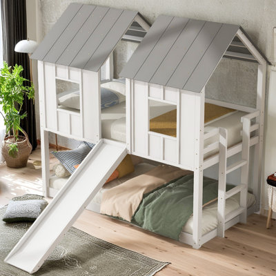 Aviora Rustic Bunk Bed With Storage Staircase And Three Drawers by Harper Orchard