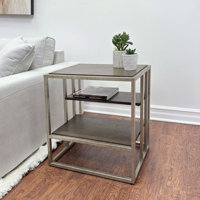 3-Piece Metal Frame Wood Living Room Coffee Table by Latitude Run