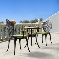 Outdoor Bistro Set With 2.17" Umbrella Hole And Cushions by Alcott Hill