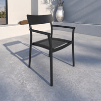 Nicholas 4pc Outdoor Patio Aluminum Stackable Dining Chairs by Hokku Designs