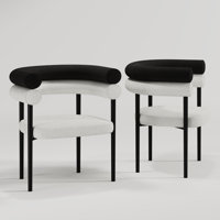 Gatlynn Modern Dining Chairs Upholstered Arm Chairs with Metal Legs For Dining Room/Living Room by Hokku Designs