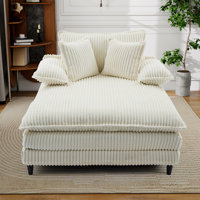 Wide Upholstered Chaise Lounge Chair,Comfy Fluffy Sleeper Sofa Bed by Latitude Run