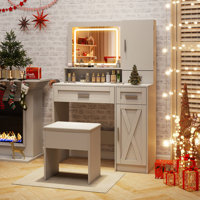 Farmhouse Vanity Set W/mirror & Lights 3 Lighting Modes & Adjustable Brightness by Gracie Oaks