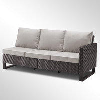Ingvald 71.45" Wide Outdoor Wicker/Rattan U-Shaped Patio Sectional With Cushions by Latitude Run